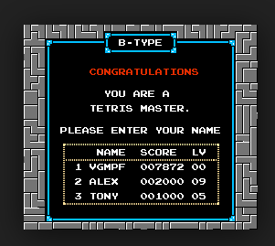 tetris high score